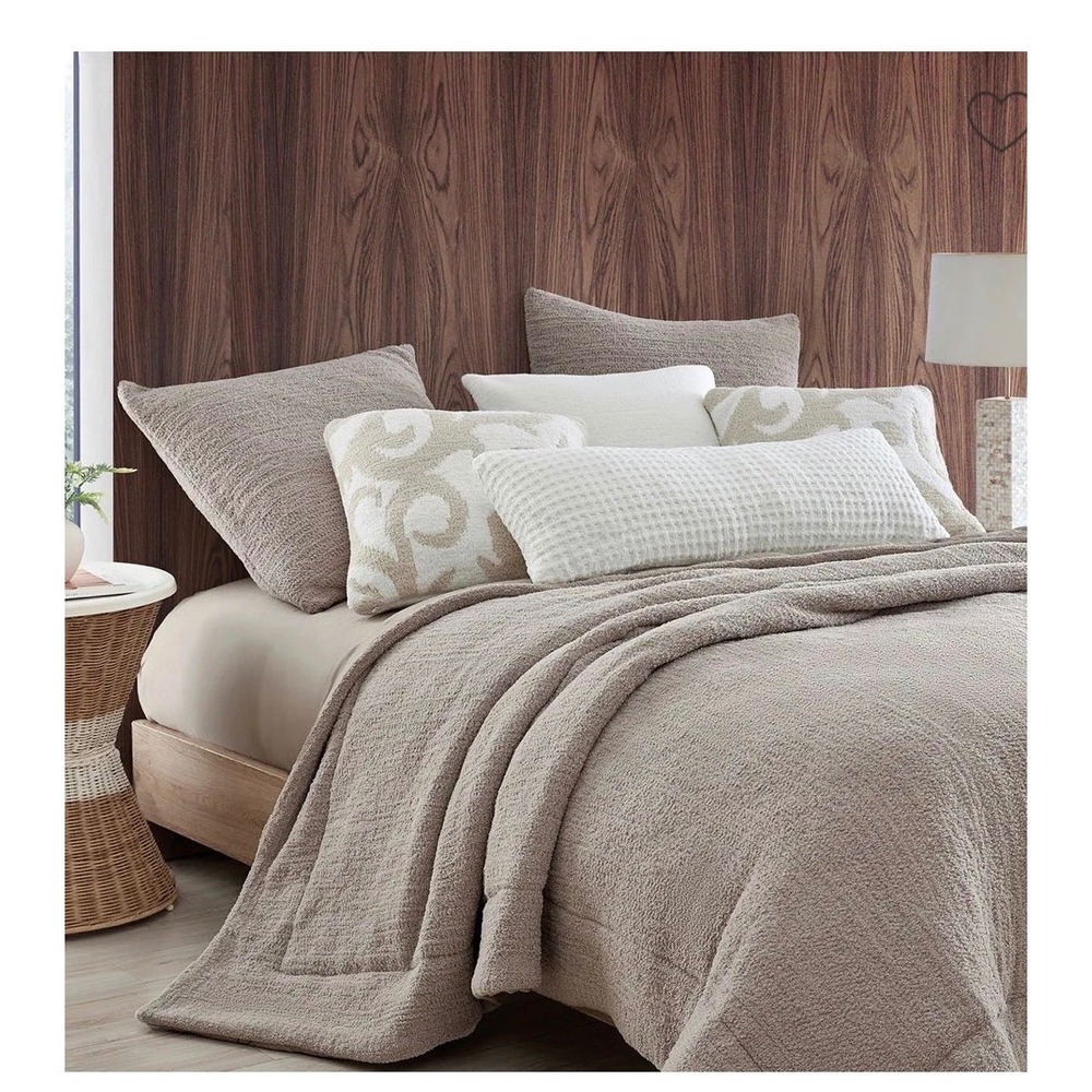 Sunday Citizen Snug Comforter‎ King Taupe Textured Bedding A03020680 NEW